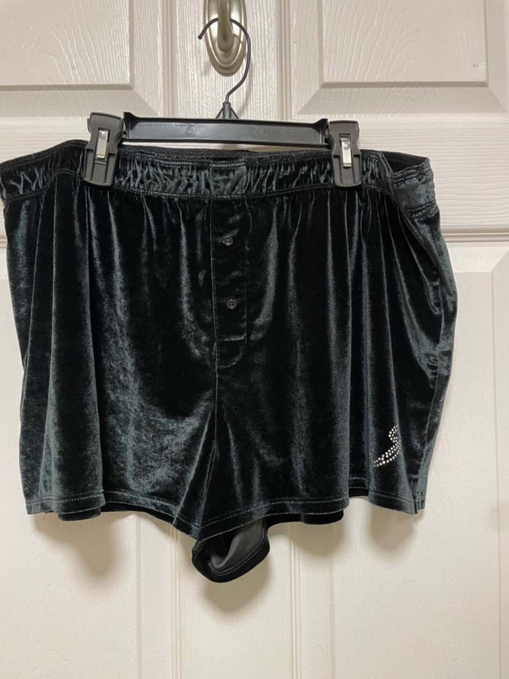Victoria's Secret | PINK | Black | Velour | Sleepwear |Shorts |Gemstone |Size XL